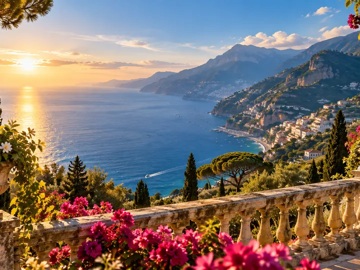 La costiera vista da una terrazza di Ravello